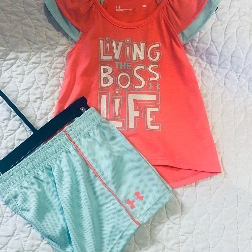 Under Armour Coral & Mint 'Living The Boss Life' Girls Pajama Set